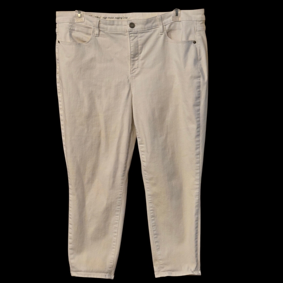 Talbots Women's 18 Eggshell White High Waist Jegging Crop 5 Pockets Modern Chic - Picture 2 of 16